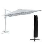 Parasol déporté HAPPY GARDEN MOLOKAI rectangulaire 3x4m blanc - Aluminium - Protection optimale