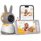 ieGeek Top 2K/5" HD écran Babyphone Caméra Bebe, Baby Phone Vidéo connecté Smartphone Visiophone Bébé avec Vision Nocturne Audio