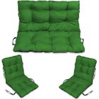 Coussin Dossier pour Banc de Jardin - SUPERKISSEN24 - Vert - 100x50x60 cm + 2x 48x96 cm
