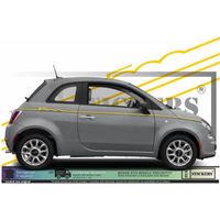 Fiat 500  - JAUNE - kit Bandes latérales   500 signature    - Tuning Sticker Autocollant Graphic Decals