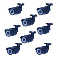 8XCamera de surveillance WZ-1100 AHD noire IR 72 LED IR CUT - 960P métal - Waterproof