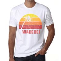 Homme Tee-Shirt Palmier Plage Coucher De Soleil À Waikiki – Palm, Beach, Sunset In Waikiki – T-Shirt Vintage