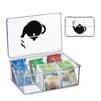 Boîte à thé transparente 6 compartiments - 10039736-0
