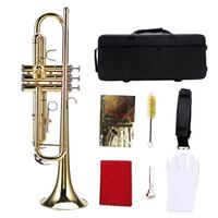VINGVO LADE Professional Ensemble d'instruments pour trompette en laiton plat Sib (Or)
