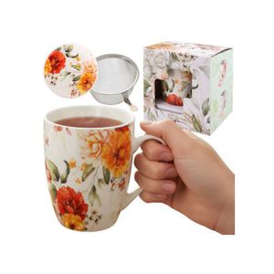 Tasse A The Avec Couvercle Et Infuseur, 450Ml Grande Tasse À Thé Avec Passoire Céramique Tasse A