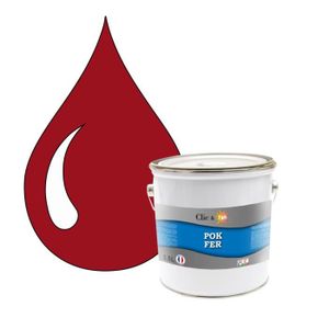 PEINTURE - VERNIS POK FER : Peinture glycéro Fer Antirouille métaux 2,5L - RAL 3003 Rouge rubis