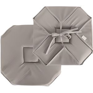Galette de Chaise Anti-Taches /à Rabats Lotus Lignes Blanc