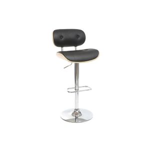 Miliboo Tabouret De Bar Design Poyluréthane Noir Et Bois