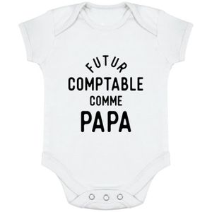 BODY body bébé | Cadeau imprimé en France | 100% coton | Futur comptable comme papa
