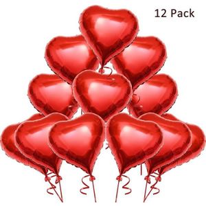 3/6/12 pcs 18 pouces ballon coeur rouge géant feuille d'étoile rouge Mylar ballon  coeurs rouges Valentine Bouquet ballons ronds fête d'anniversaire de  mariage -  France