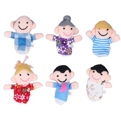 TOYANDONA 6 Marionnettes à Main - Famille Papa, Maman, Fils, Fille - En Tissu - Jeu De Rôle Et Spectacle - Cadeau