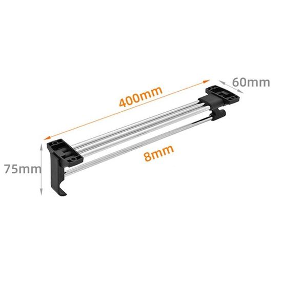 Glissière Coulissante Pour Placard – Rail Porte-Cintres Extensible – Acier Robust – 30 à 55 Cm – Noir - 6