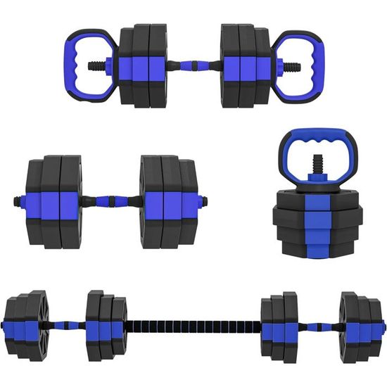 Haltères Réglables ATHLER Lion 20-40 Kg - Set 3 En 1 Avec Disques, Barres & Fermetures - Fitness Maison