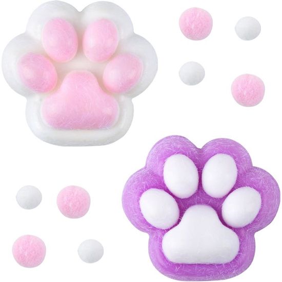 Lot De 6 Squishy Patte De Chat LED – Jouet Anti-stress TPR Lumineux – Idéal Pour Enfants Et Adultes – Relaxation Et Fidget