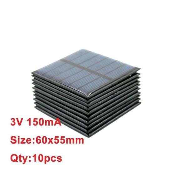 Panneau Solaire 5V 150mA Avec Câble – Cellule Polysilicium, Câble 30 Cm | Pour Projets DIY, Lumières Solaires, Chargeurs, Jouets