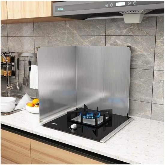 Plaque Anti-Éclaboussures Pliable Pour Cuisine - Écran Protecteur Anti-Projections 84x39cm En Aluminium