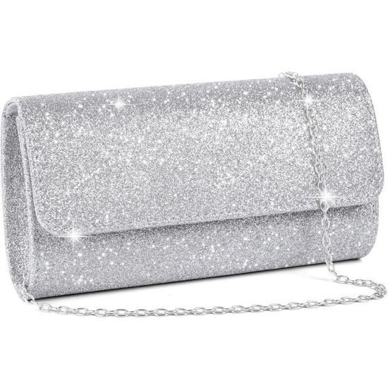 Pochette De Soirée Vintage En Maille Métallique Argentée à Motifs Dorés - Doublure Soie - Occasion (petite Réparation)