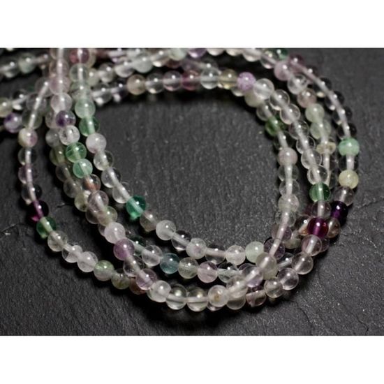 8741140005150 Fluorite Multicolore Boules 4mm 30pc Perles de Pierre