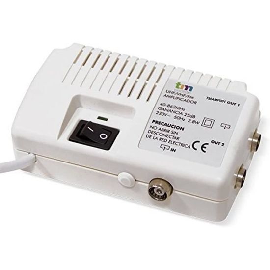 Amplificateur TV BATILEC 5 Sorties + Coupleur Satellite - Gain 15-30 DB - Pour TNT UHF/VHF