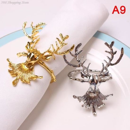 Amosfun 9pcs Rond De Serviette Anneaux De Serviette De Table De Strass