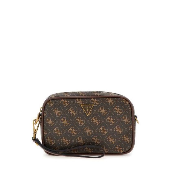 Sacoche - Guess - Vezzola Smart Small - Marron/Ochre - 100% PU - Zippée - 12