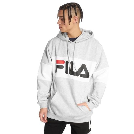 Sweat a capuche FILA Urban Line Homme Gris Manches longues Interieur molletonne Gris Cdiscount Pret a Porter