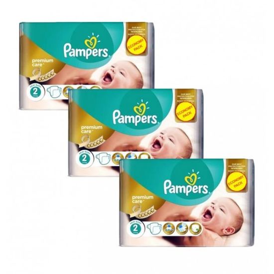 Maxi Giga Pack 190 Couches Pampers New Baby - Premium Care taille 2