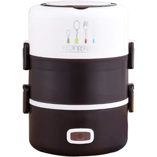 Boîte Repas Chauffante électrique 2,5 L - 90 W, Acier Inox, Pour Voiture, Bureau, Maison
