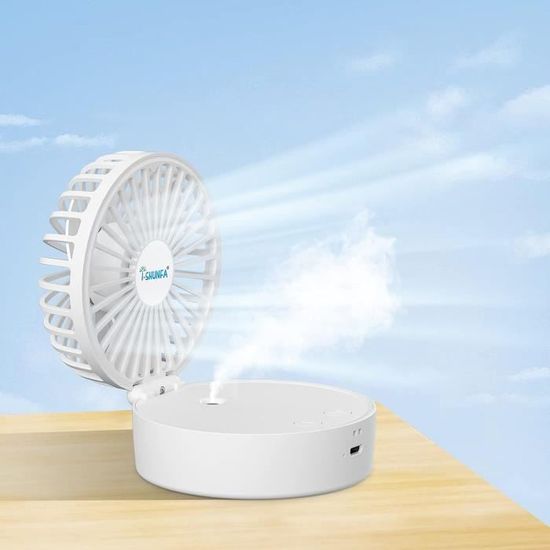 Ventilateur A Fixer Au Mur Ventilateur Mural Pliable Silencieux - 3 Vitesses, Batterie 1200mAh, Installation Sans Perçage (Blanc) Ventilateur Pliable Silencieux