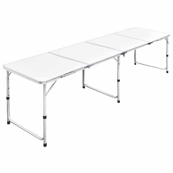 Table Pliante Castelmerlino 80x60cm - Pieds Télescopiques Réglables | Plateau Mélamine Résistant