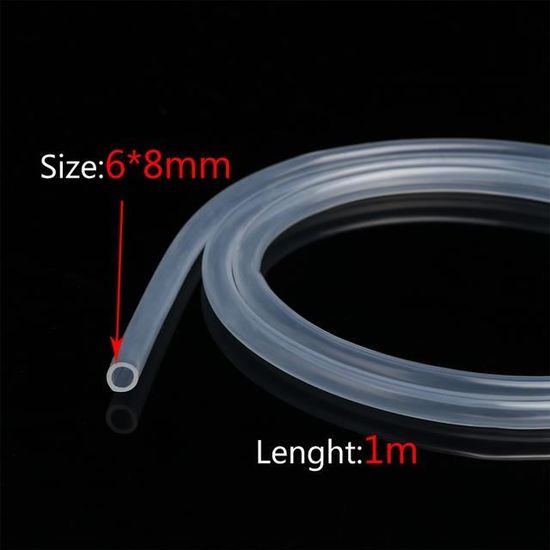 Tube En Silicone Transparent Alimentaire 6mm X 8mm OD - 2 Mètres - NJCXOLA