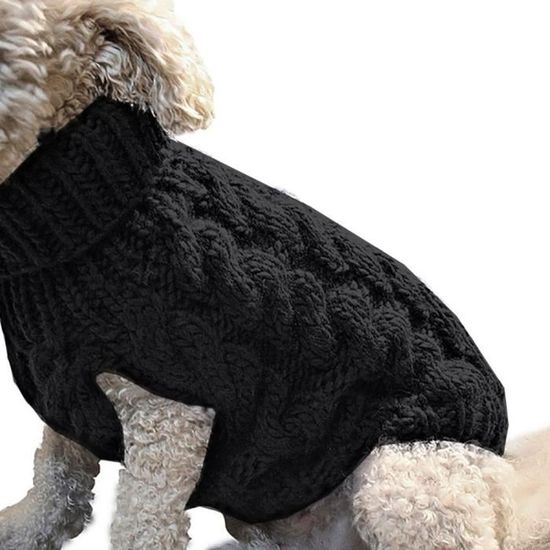 8-L -Kevjoliment nouveau chien pull hiver chaud manteau vêtements classique tricot animaux vêtements col roulé manteau pour chiot ch
