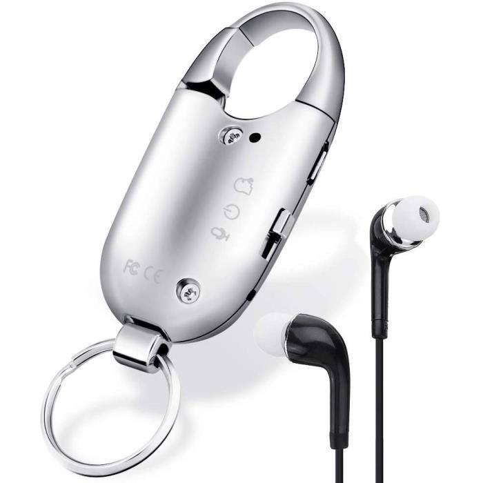 Enregistreur Vocal Numérique Jectse 8Go - Mini Enregistreur Porte-Clés Avec Réduction De Bruit - Activation Vocale