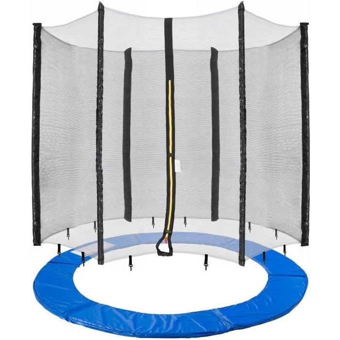 Arebos 490cm Coussin de protection pour trampoline + filet pour 8 tiges