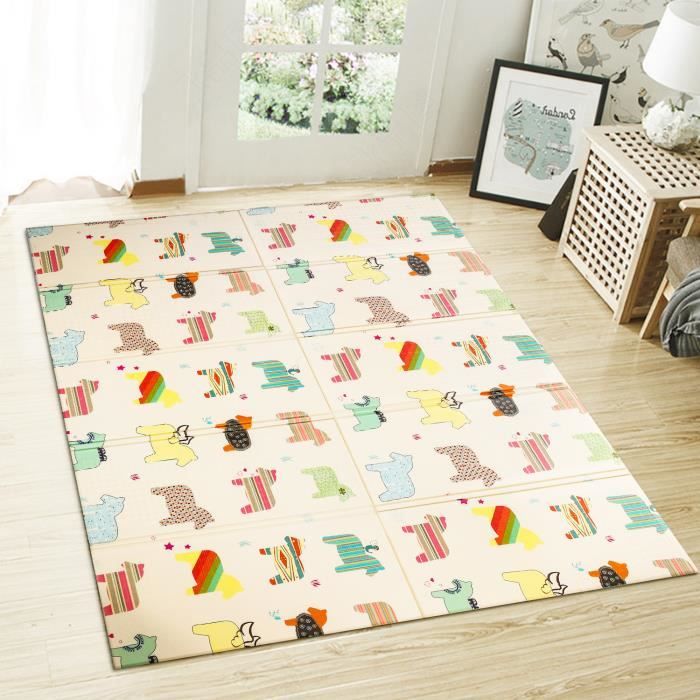 Tapis de jeux pour enfant-Non toxique, niveau bébé-Double face pliable étanch 200 x 180 x 1 cm stye1 ARSHINER