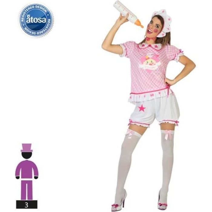 ATOSA Déguisement Bébé Rose - Panoplie Adulte