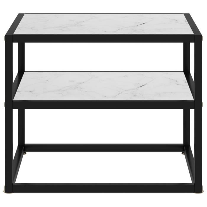 Table console Blanc 50x40x40 cm Verre trempé HB051 -BOT
