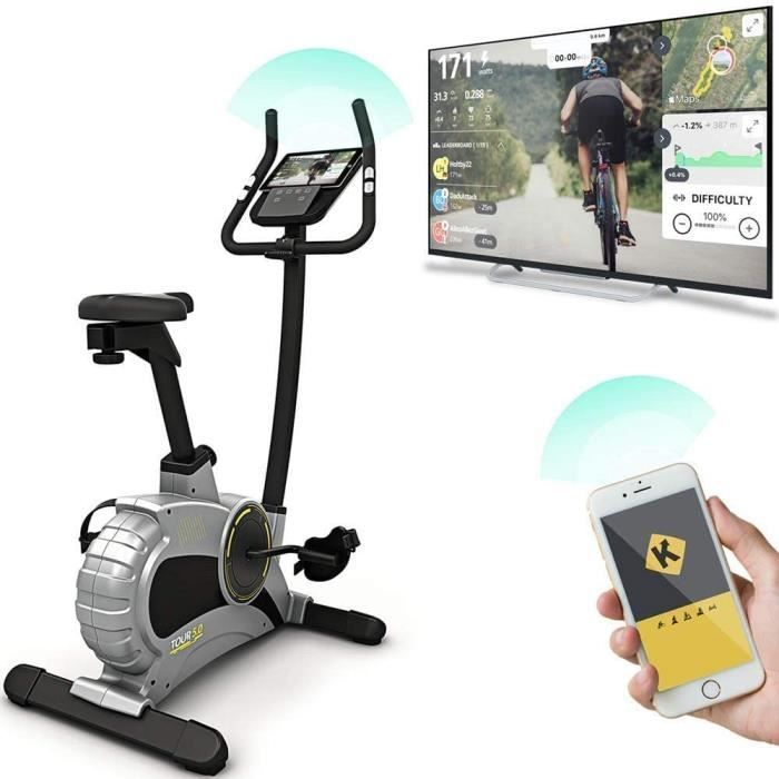 Vélo d'Appartement TOUR 5.0 Bluefin Fitness - Équipement de Sport à la Maison - Machine d'Entraînement - Résistance Magnétique - Écr