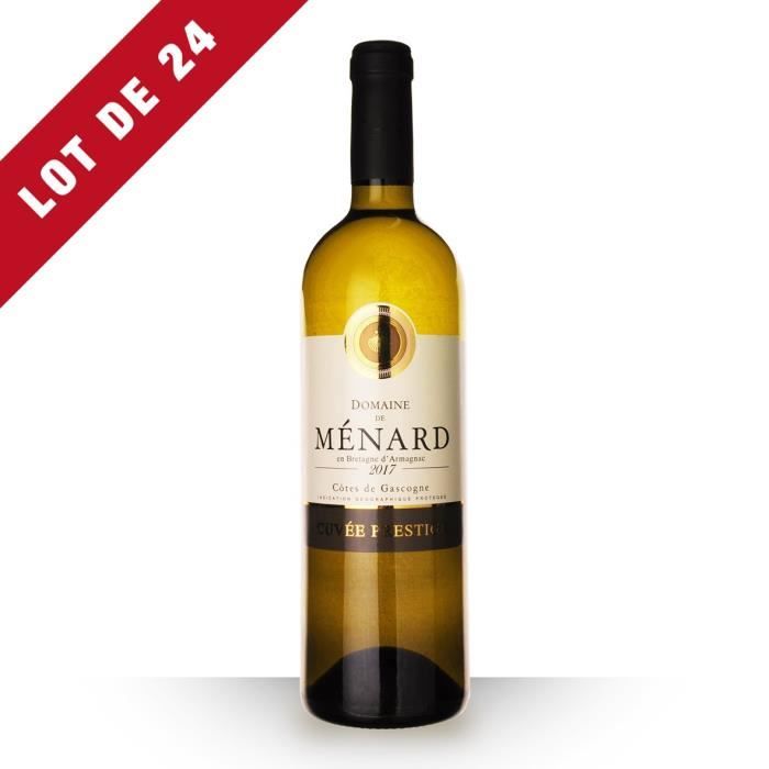 Lot de 24 - Domaine de Ménard Cuvée Prestige 2017 IGP Côtes de Gascogne - 24x75cl - Vin Blanc