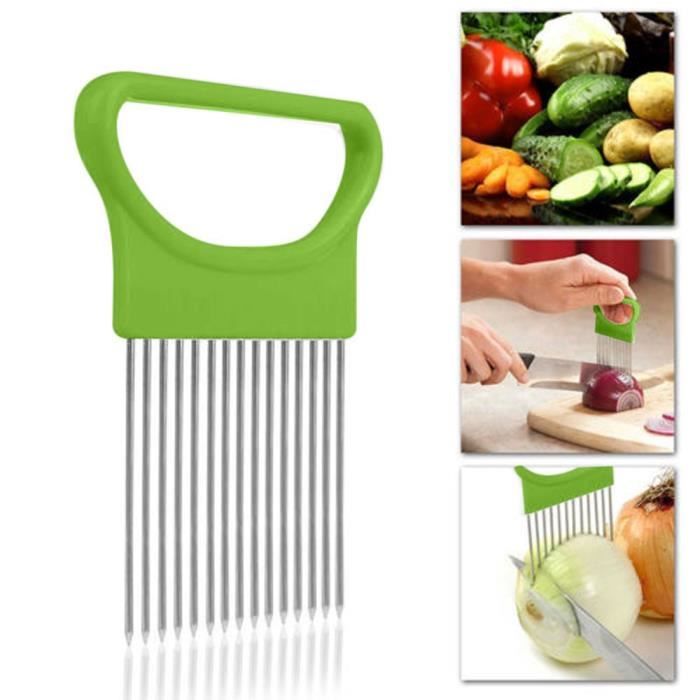 Nouveaux Shrendders & Slicers Tomate Oignon Légumes Trancheur Aide à la coupe Guide de coupe Coupe-éminceur Safe Fork