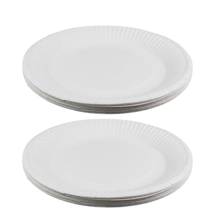 100 pièces assiettes simples plats en papier blanc de 6 pouces pour barbecue FAUX GLACONS