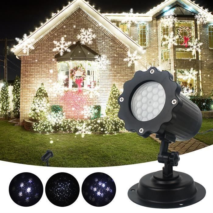 Projecteur LED Flocon De Neige, Lumières De Noël Projecteur Étanche Extérieure Lumière De Nuit Intérieure Pour Noël, Saint Va a521