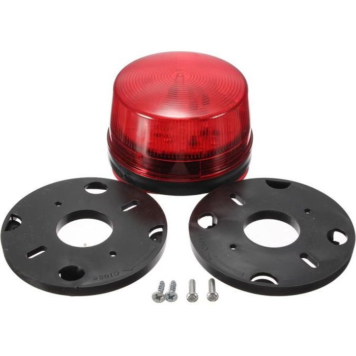 1X 12V Lampe LED Gyrophare Stroboscope Alarme Clignotement Sécurité Maison Rouge