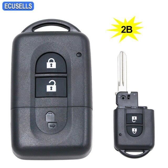 Coque de clé télécommande intelligente à 2 boutons, boîtier de clé pour Nissan Micra x trail Qashqai Juke Duke Pathfinde*QK0254