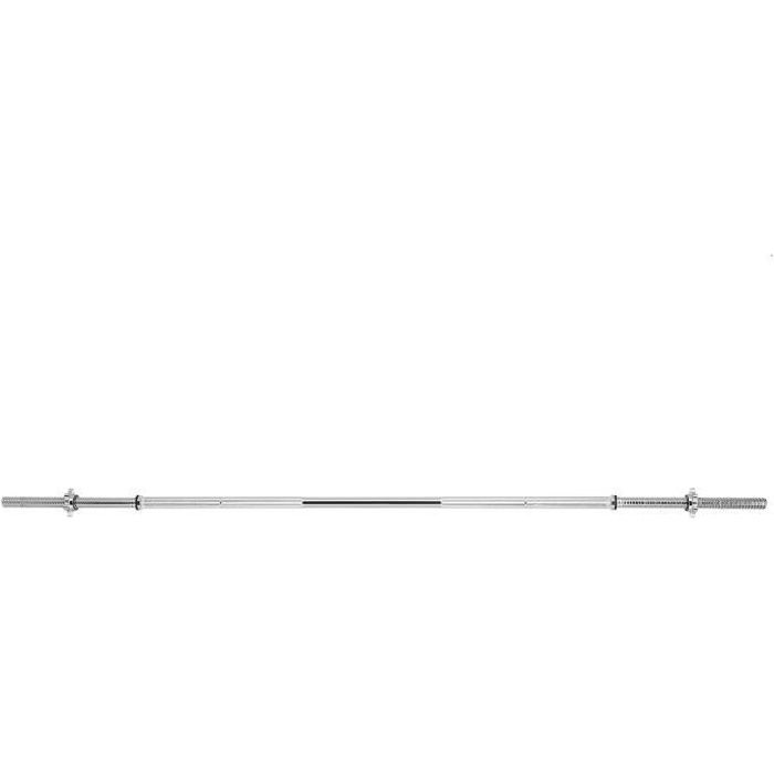 HMSPORT - Barre d'haltères chromée - Barre de musculation droite - Barre de charge - Haltérophilie - Sport Fitness Gym - Argent