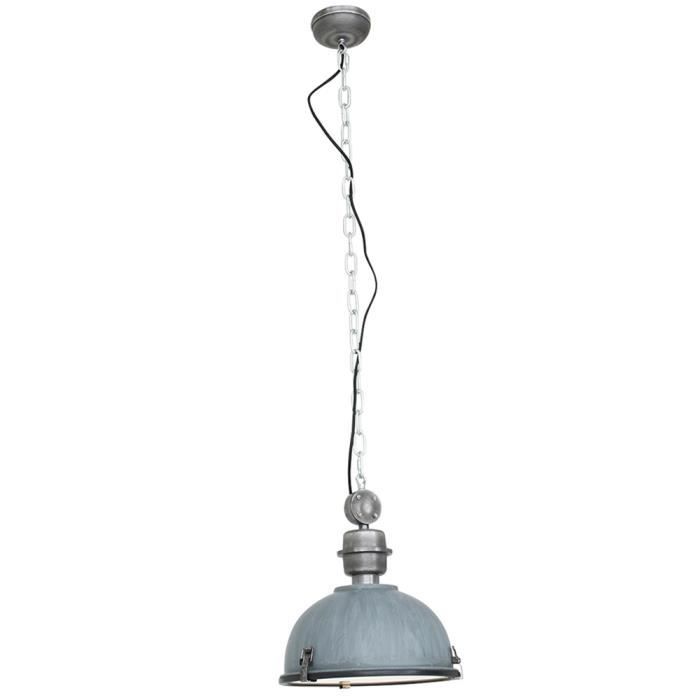 Lampe à suspension vintage au look industriel, gris, BIKKEL XXL