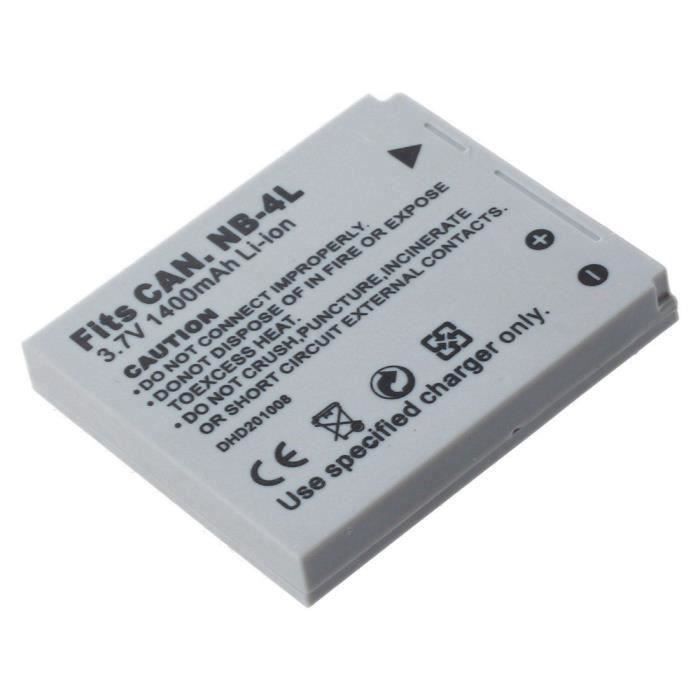 BATTERIE DE CAMeRA CNNB4L Compatible avec Canon Digital IxUS 30 40 50 55 60 65 70 75 80 I ZOOM I7 LIJFK9156