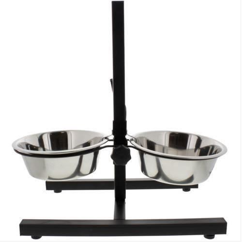 Gamelle double pour chien réglable en hauteur 45 cm