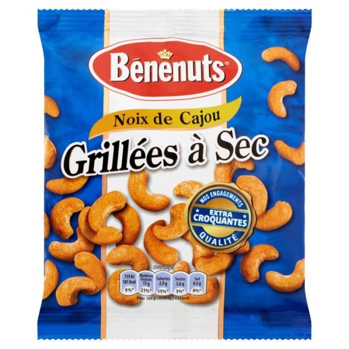 BENENUTS Noix de cajou grillées à sec 165g