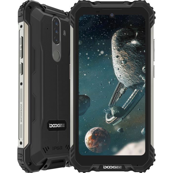 Telephone Portable Incassable, DOOGEE S58PRO, 5.71 Pouces, 6Go+64Go, 5180mAh, Android 10, 16MP+16MP Triple Caméra, Antichoc - Noir